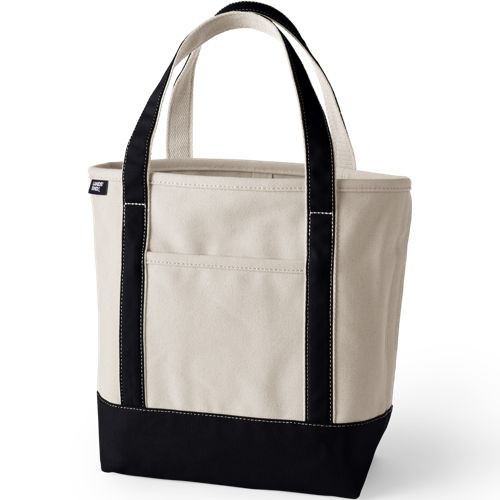 Medium Natural Open Top Canvas Tote Bag | Lands' End (US)