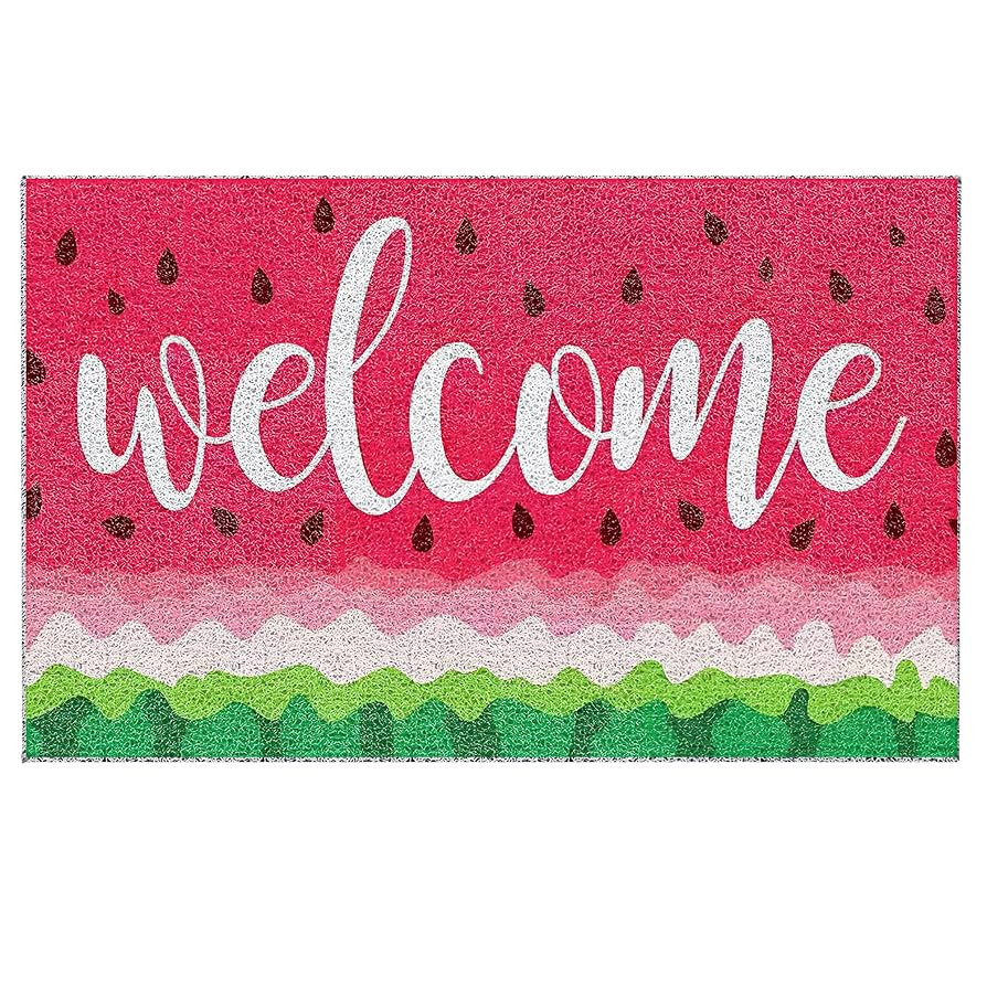 Watermelon Welcome Mat - Summer Entrance, Cute Front Door Decor, 17x30 Inches | Amazon (US)