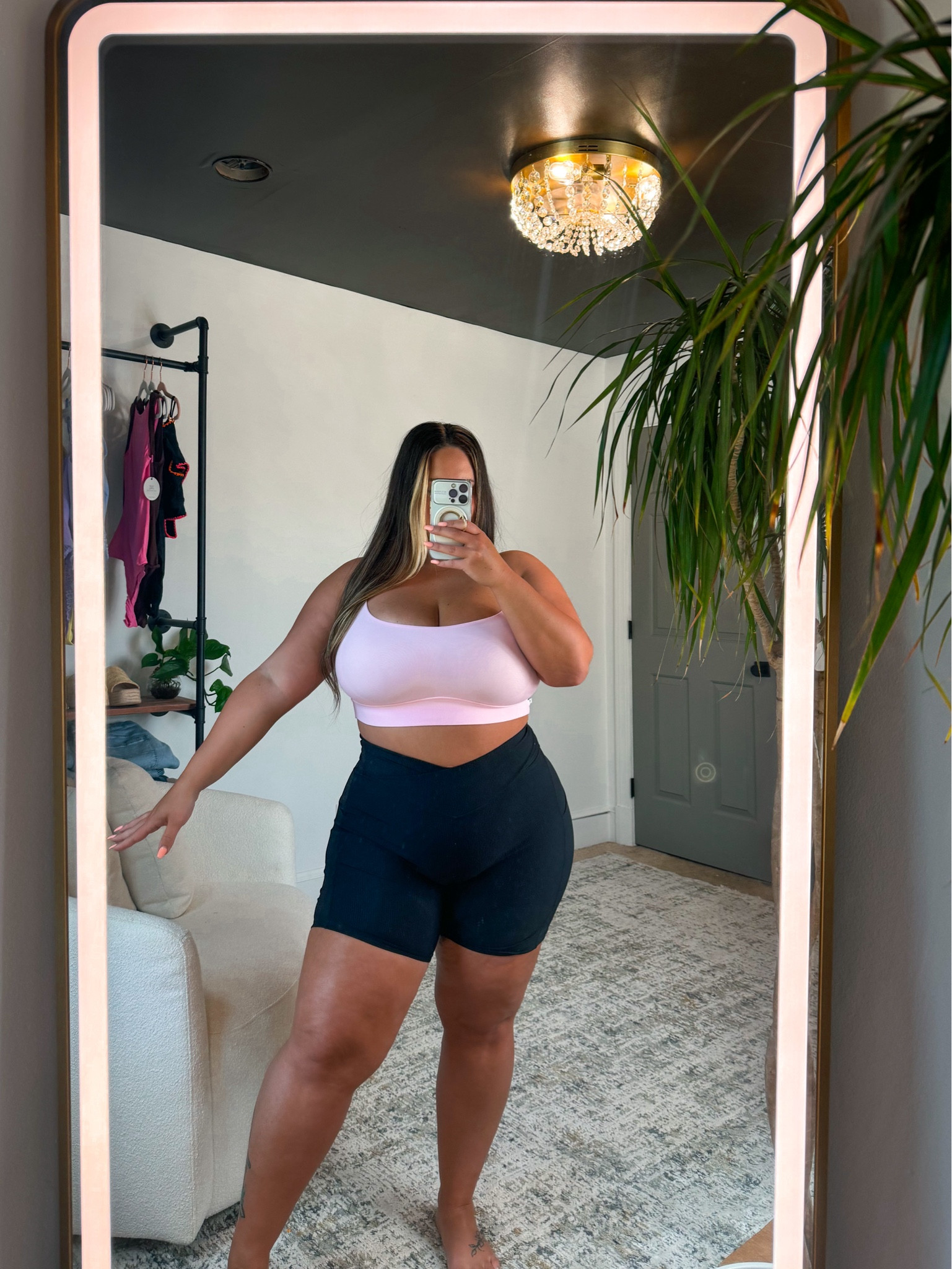5’2” / size 14-16 / 38J 

Bralette is size XXL 
Biker shorts size XL (lounge fit) 

USE CODE CURVYAMANDA TO SAVE 15% SITEWIDE

#bralette #fullbust #wirefree #ltkcurves #affordablestyle #pink

#LTKPlusSize #LTKMidsize #LTKFindsUnder50