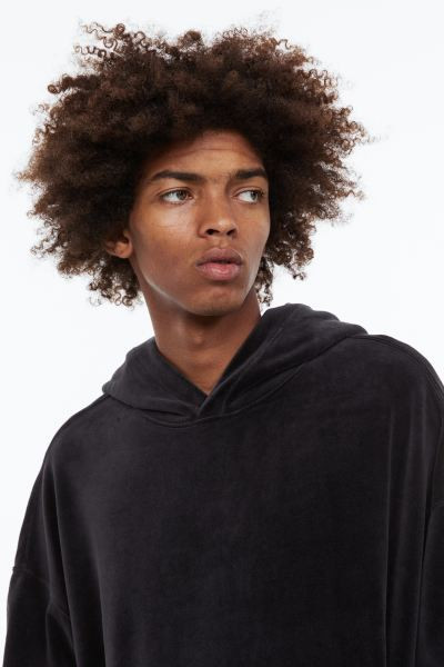 Oversized Fit Velour Hoodie | H&M (US + CA)