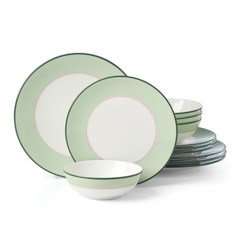 Kate Spade New York Make It Pop 12Pc Dinnerware Set, 17.95, Green | Amazon (US)