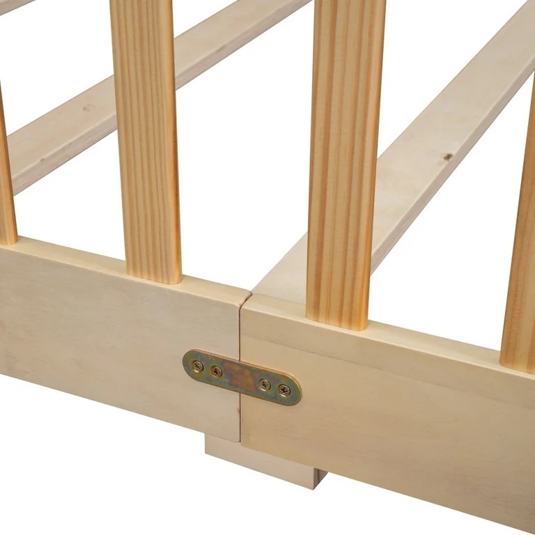 Queen Size Floor Platform Bed with Safety Fence Guardrails and Door, Durable Montessori Floor Bed... | Walmart (US)