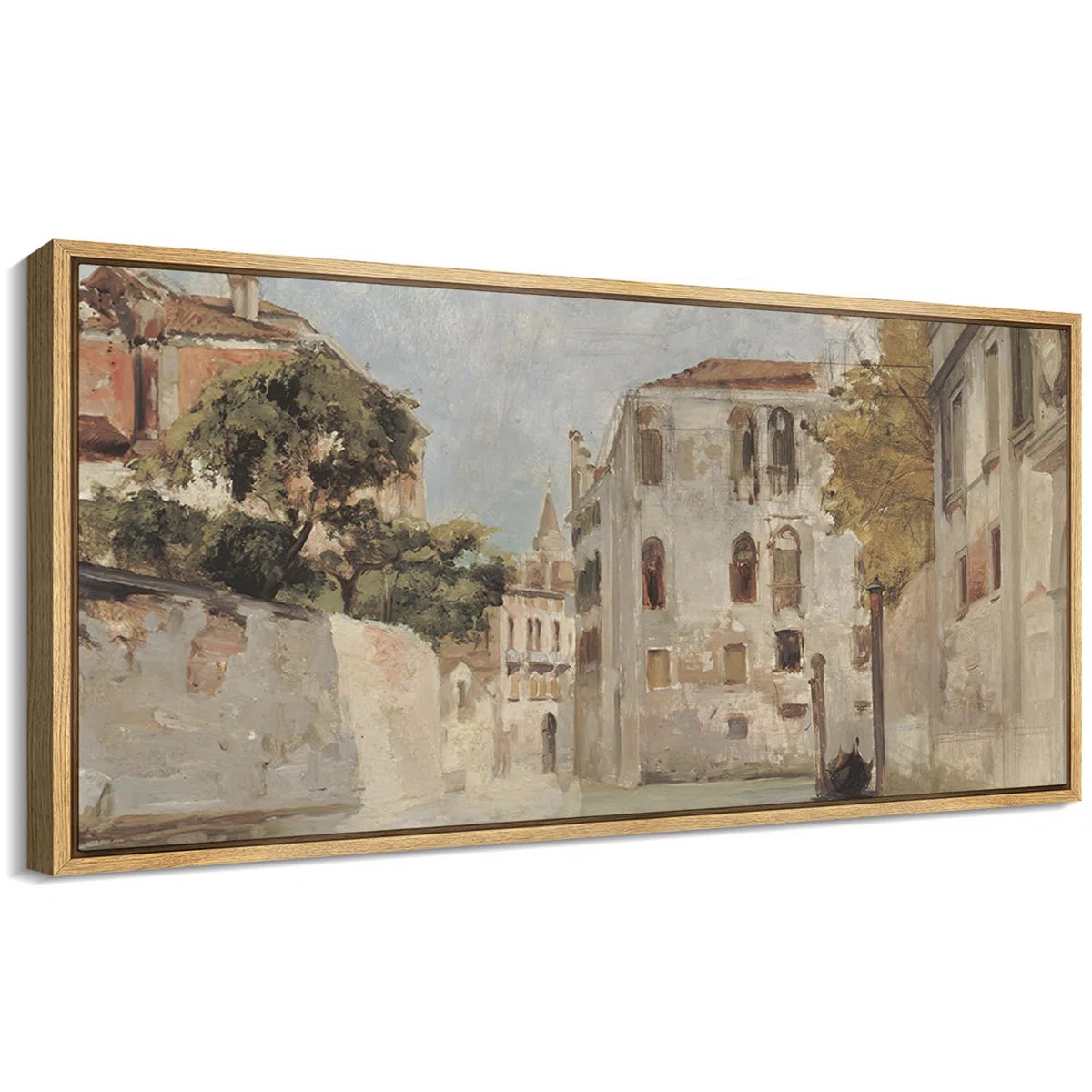 Rustic Countryside " Venetian Canal Scene Rustic Retro Art Decor Extra Large Pictures " | Wayfair North America