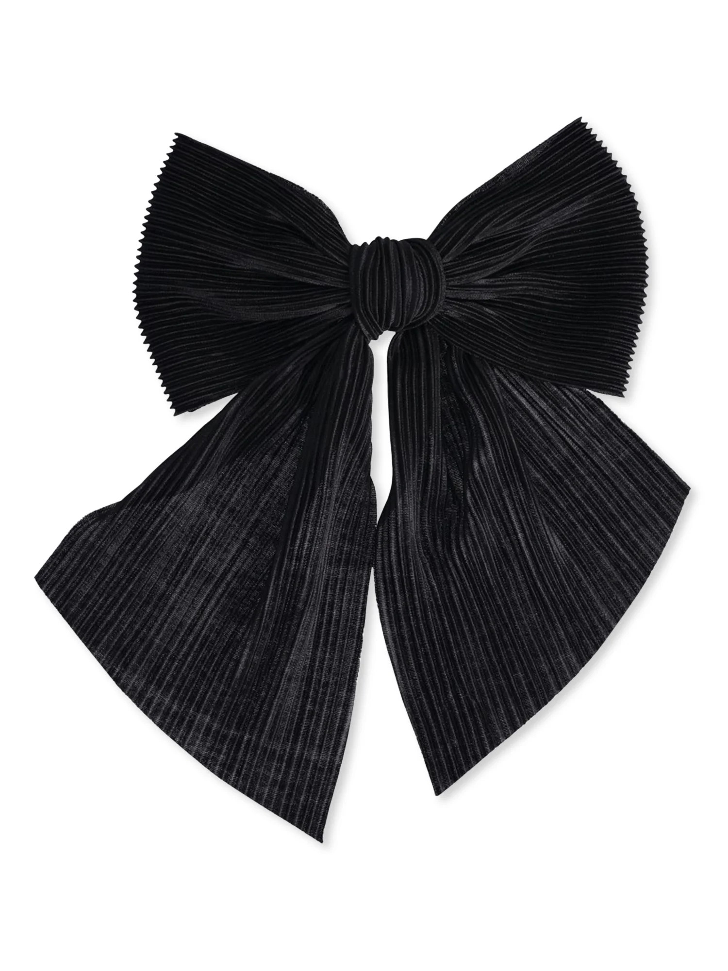 Time And Tu Women's Pleated Bow Barrette Black | Walmart (US)