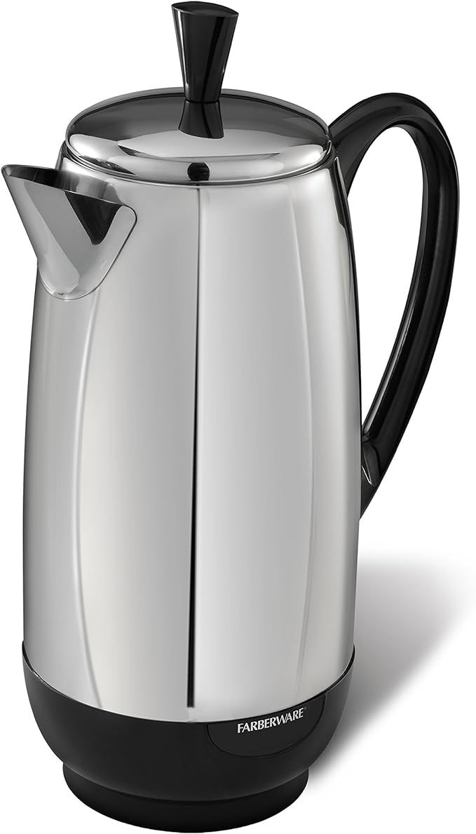 Farberware Electric Coffee Percolator, FCP412, Stainless Steel Basket, Automatic Keep Warm, No-Dr... | Amazon (US)