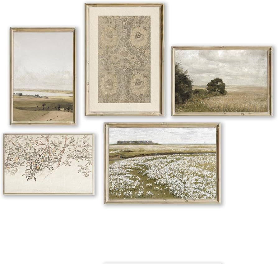 Farmhouse Wall Decor Aesthetic Vintage Wall Art Prints Botanical Canvas Wall Art Farmhouse Decor ... | Amazon (US)