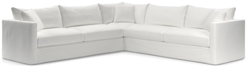 Willow II Slipcovered 3-Piece Sectional | Crate & Barrel | Crate & Barrel