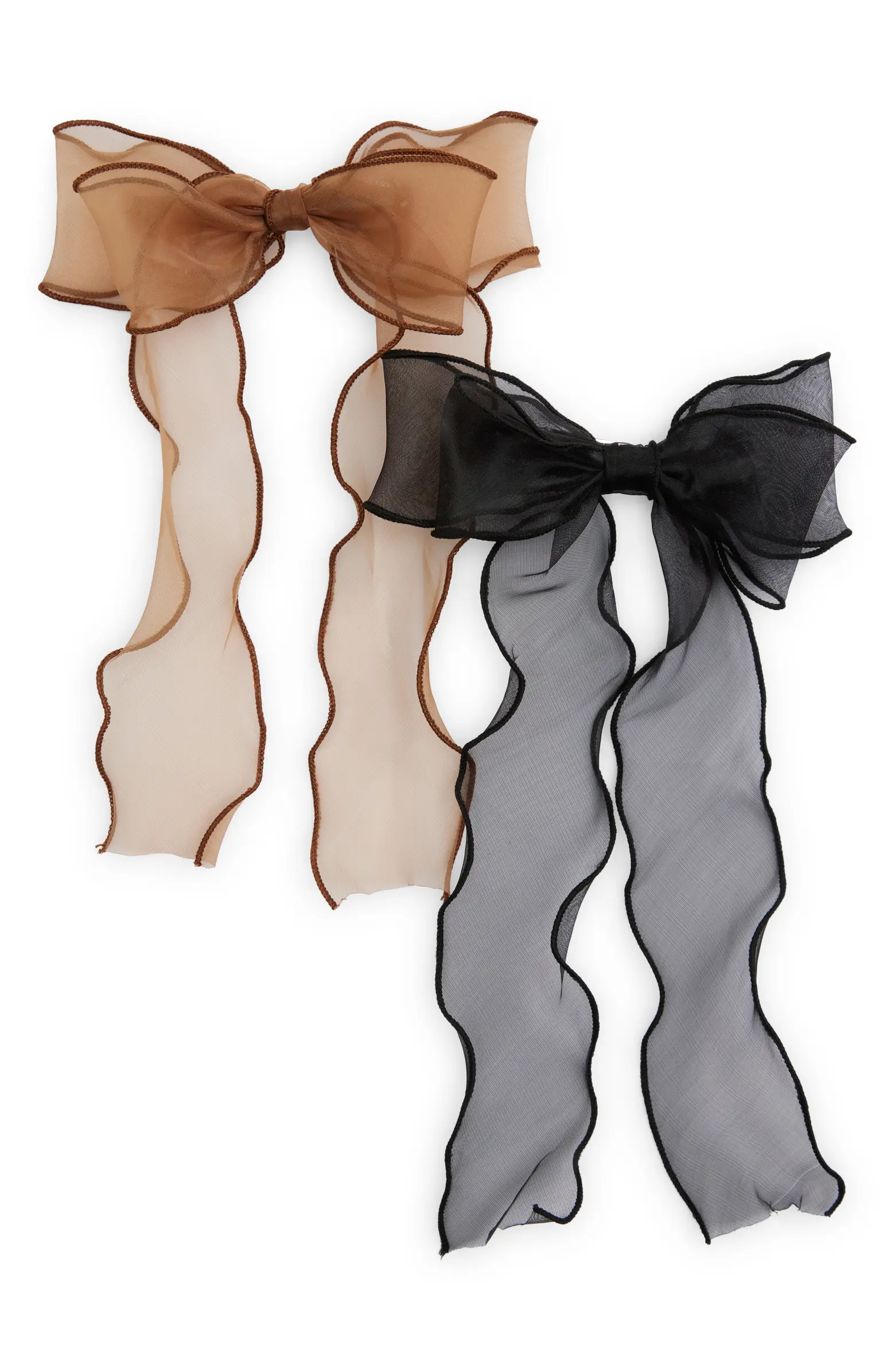Tasha Assorted 2-Pack Chiffon Bow Barrettes | Nordstrom | Nordstrom