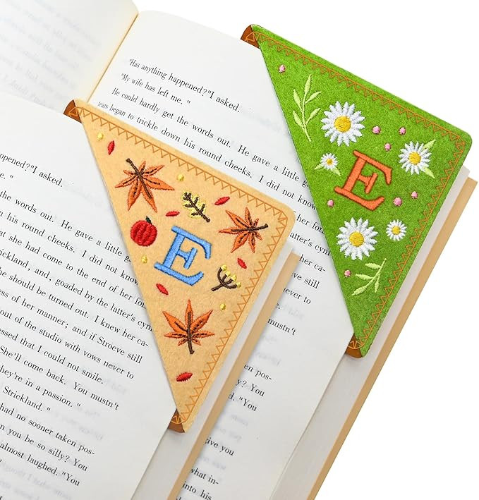 2 PCS Personalized Letter Bookmarks, Cute & Fun Book Accessories for Reading Lovers, Hand Embroid... | Amazon (US)