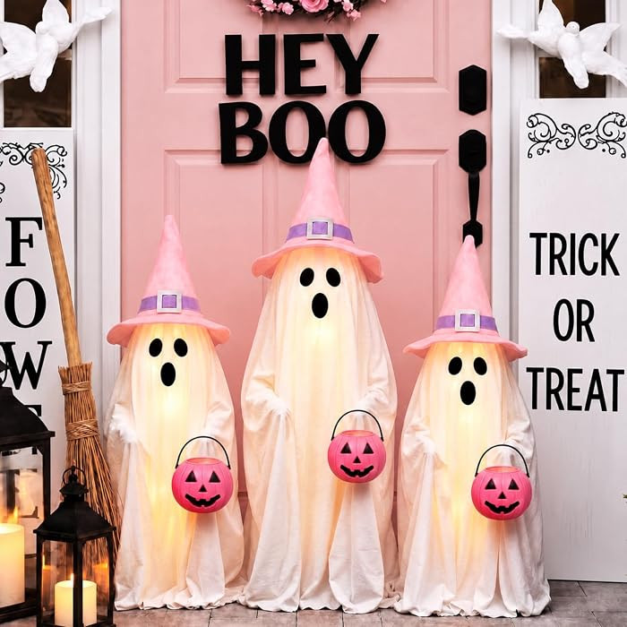 Rattanview 3 Pack Pink Holiday Halloween Outdoor Decoration 30'' & 26'' | Amazon (US)