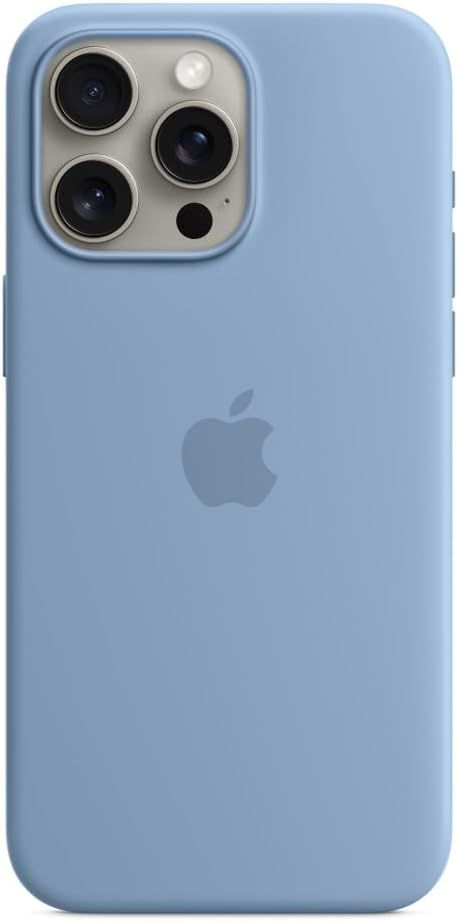 Apple iPhone 15 Pro Max Silicone Case with MagSafe - Winter Blue | Amazon (US)
