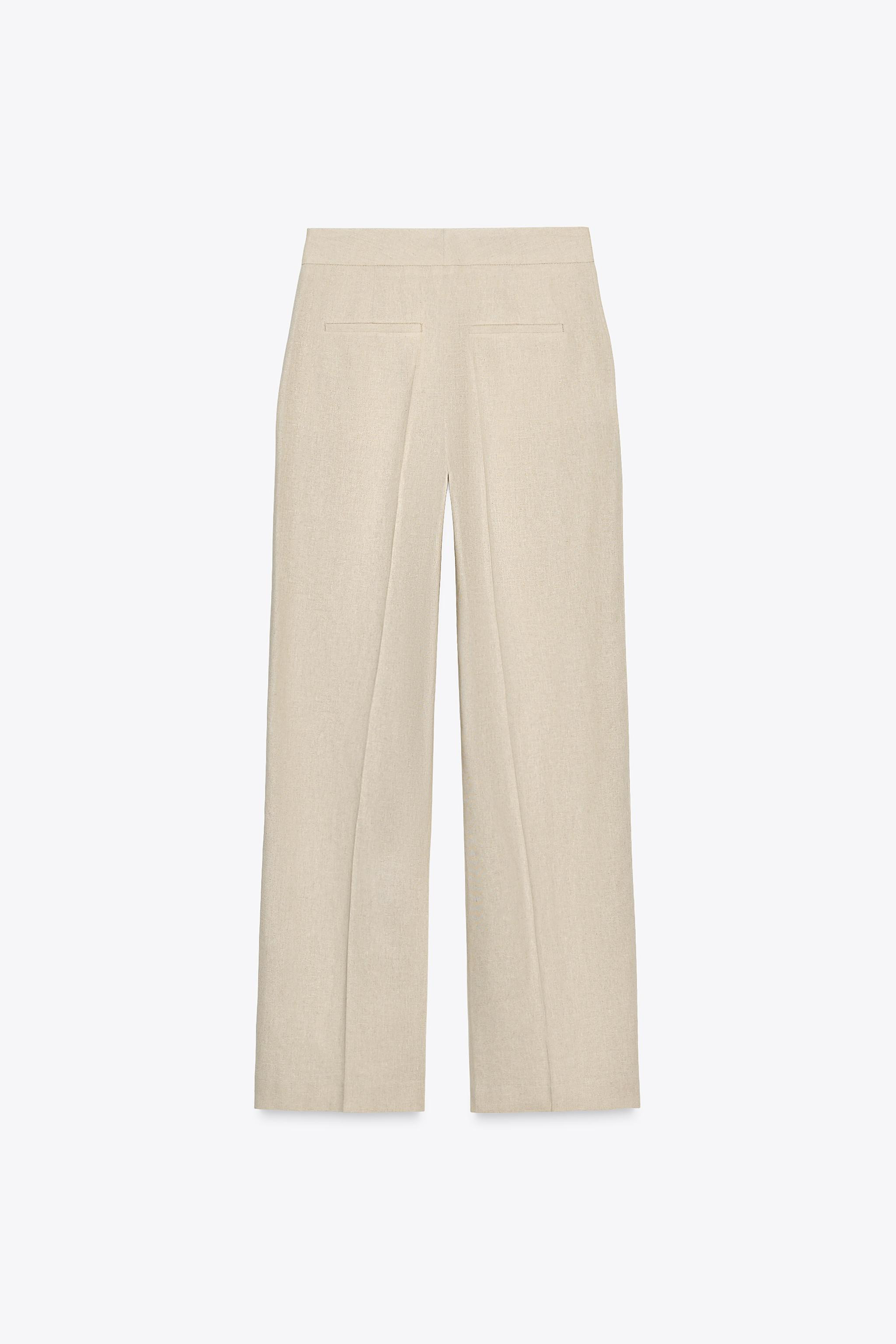 STRAIGHT LEG LINEN PANTS | Zara US