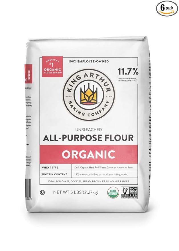 King Arthur, 100% Organic All-Purpose Flour Unbleached, Non-GMO Project Verified, No Preservative... | Amazon (US)