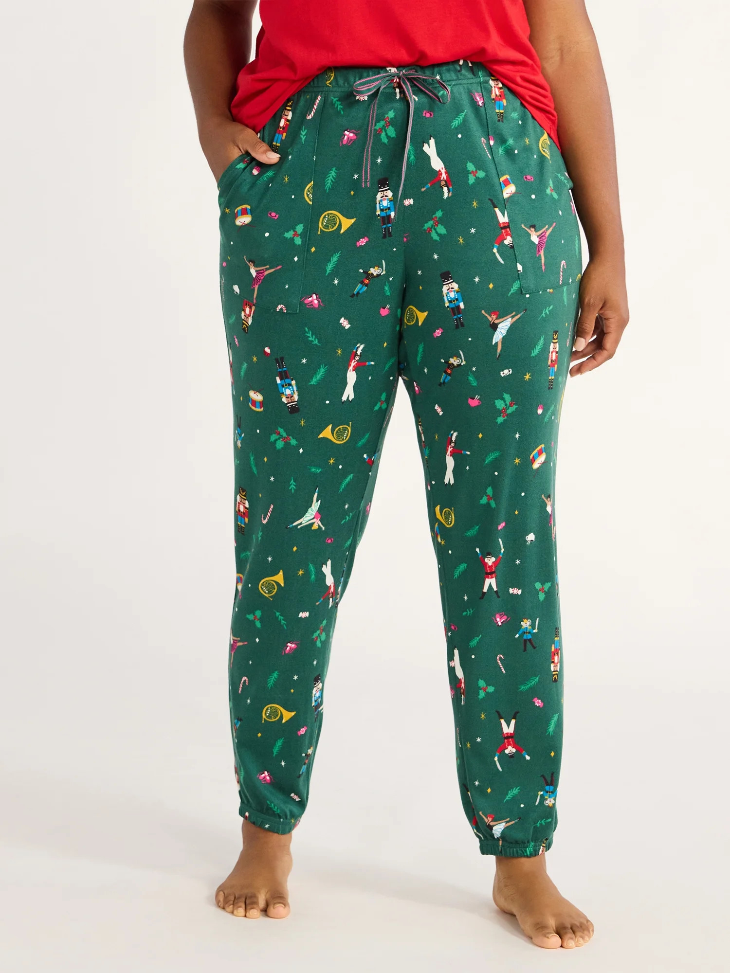 Joyspun Women's Hacci Knit Jogger Sleep Pants, 29” Inseam, Sizes XS to 3X | Walmart (US)