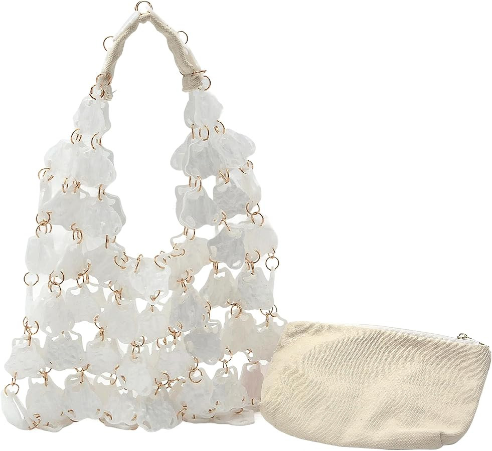 Miuco Handmade Acrylic Bionic Shell Bag Hollow Out Top Handle Bag Geometric Vacation Tote Beach H... | Amazon (US)