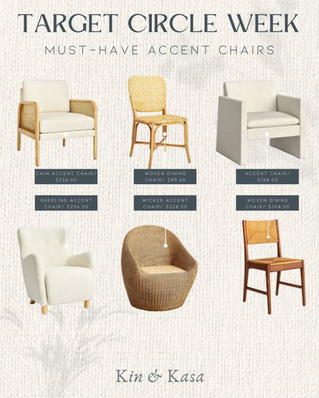 🎯MORE CIRCLE WEEK PICKS 🎯
So I’ve put together my top picks of accent chairs from Target!
All Home items are 20% OFF for circle members! 
 These accent chairs will add the perfect touch and texture to any common space in your home like the living room & dining room

CLICK DOWN BELOW TO SHOP THESE AMAZING ACCENT CHAIRS SELECTIONS🫶🏾🫶🏾🫶🏾

 Day one of Circle week | Target | Wingback Faux Sherling Accent Chair | Woven Seat and Back Dining Chair | Upholstered Accent Chair Cream | Cane Accent Chair Cream | Woven Dining Chair Natural | Wicker Accent Chair Natural Brown 

#LTKhome #LTKstyletip #LTKsalealert