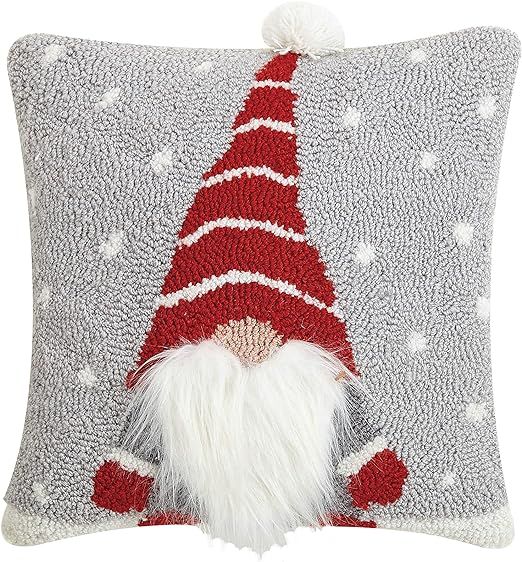 Peking Handicraft 31JES1240C14SQ 3D Gnome Embroidered Hook Pillow, 14-inch Square | Amazon (US)