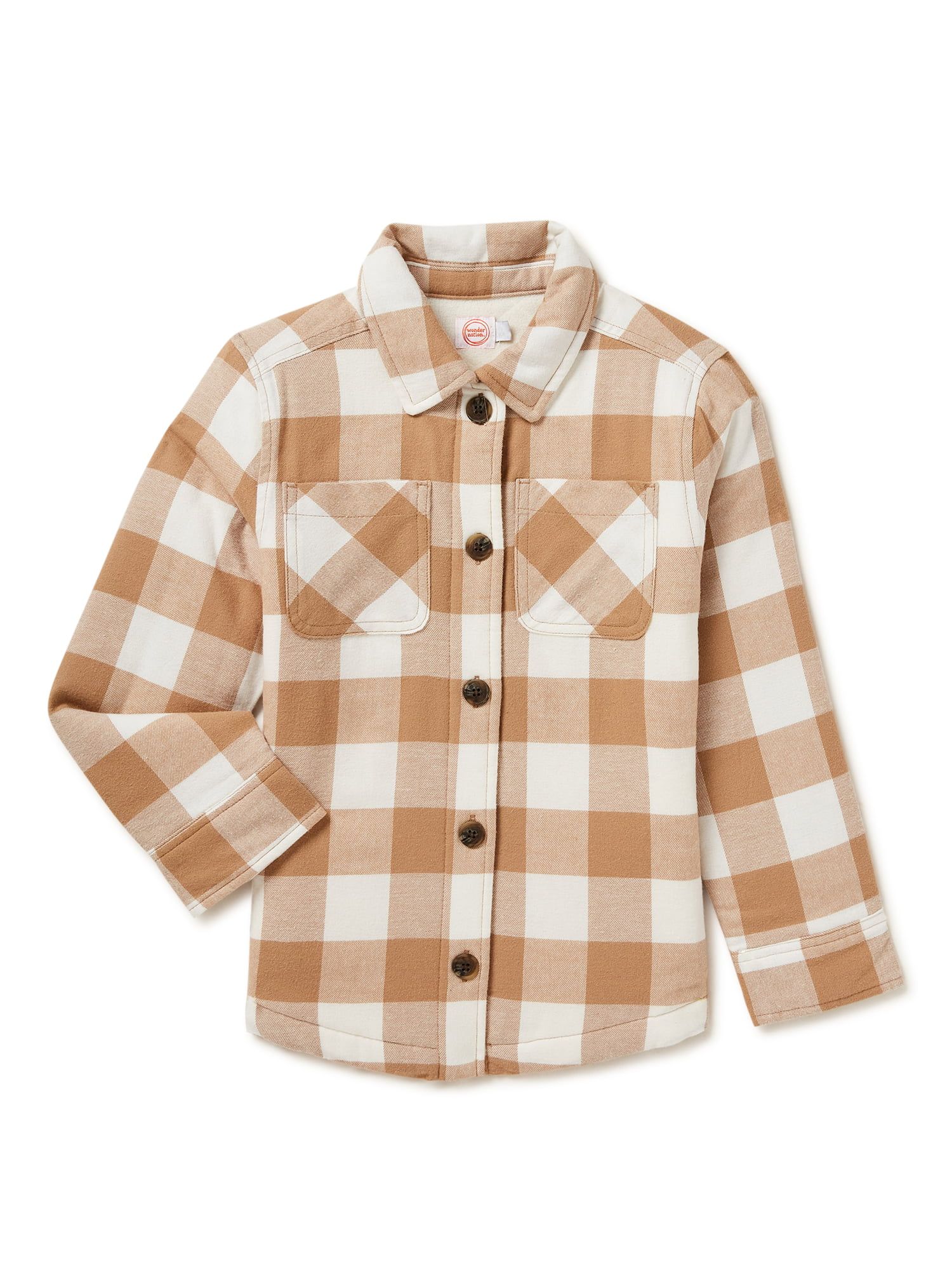 Wonder Nation Girls Flannel Shirt Jacket, Sizes 4-18 & Plus - Walmart.com | Walmart (US)