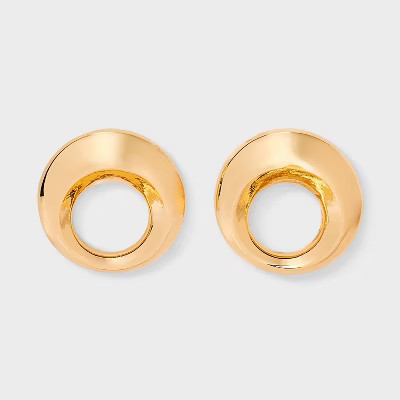 Round Open Circle Button Earrings - A New Day™ Gold | Target