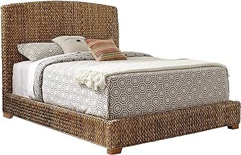 Coaster Home Furnishings Laughton Coastal Hand Woven Banana Leaf Upholstered Queen Size Bed Amber... | Amazon (US)