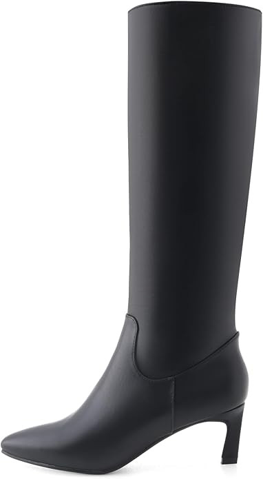 Knee High Boots for Women Kitten Heel Pointed Toe Low Mid Heel Long Tall Boots | Amazon (US)