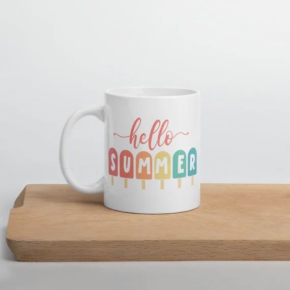 Hello Summer Popsicle Porcelain Mug Hello Summer Popsicle - Etsy | Etsy (US)