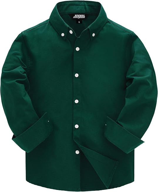 JOGAL Boys Oxford Dress Shirt Long Sleeve Button Down Formal Shirts | Amazon (US)