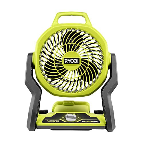 RYOBI ONE+ 18V Cordless Hybrid WHISPER SERIES 7-1/2 in. Fan (Tool Only), GREEN (PCL811B) | Amazon (US)