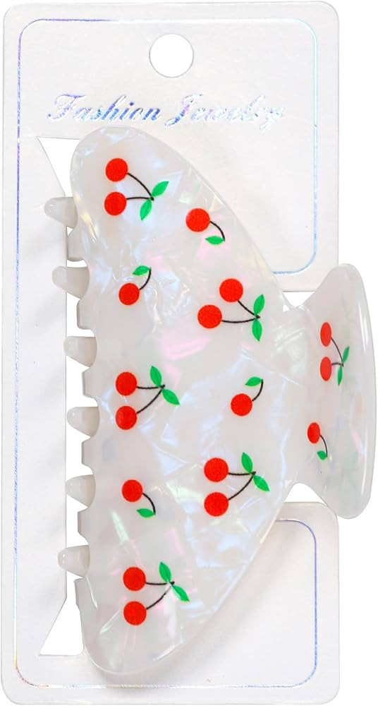 OWIIZI Cherry Hair Clips for Women 3.5" Durable Acetate Cute Hair Claw Clips Ponytail Barrette St... | Amazon (US)