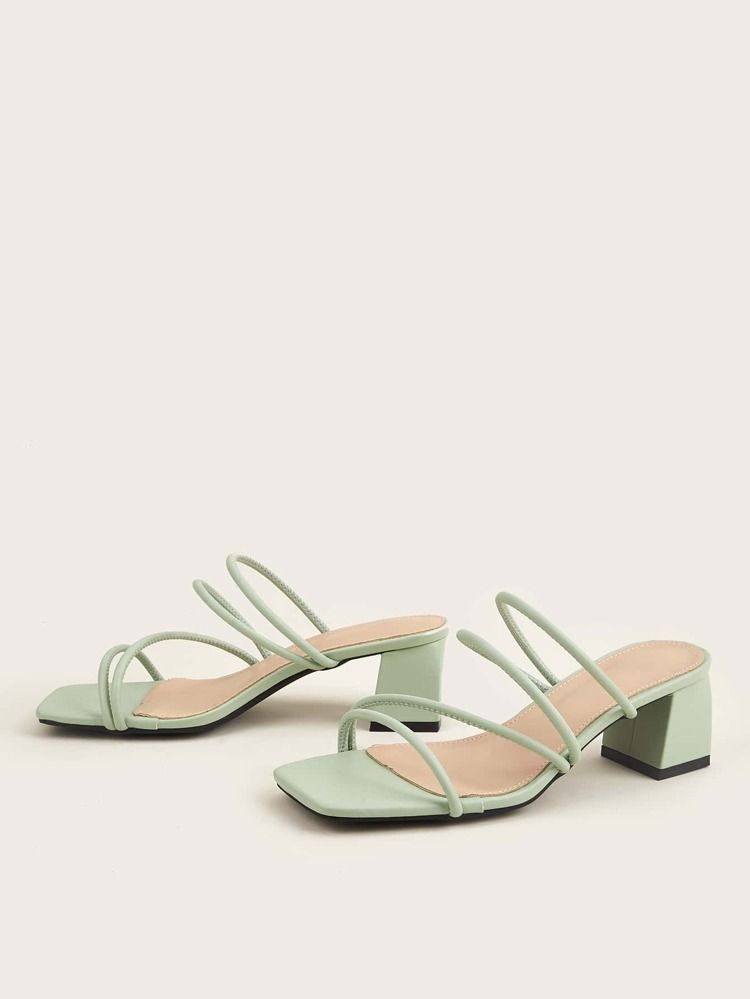 Chunky Heeled Mule Sandals | SHEIN