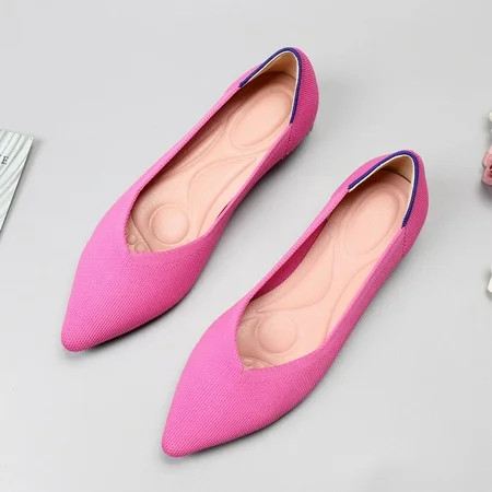 NECHOLOGY Womens Flat Shoes Size 8 Women Flying Knitted Single Shoes Doudou Knitted Flat Shoes Large | Walmart (US)