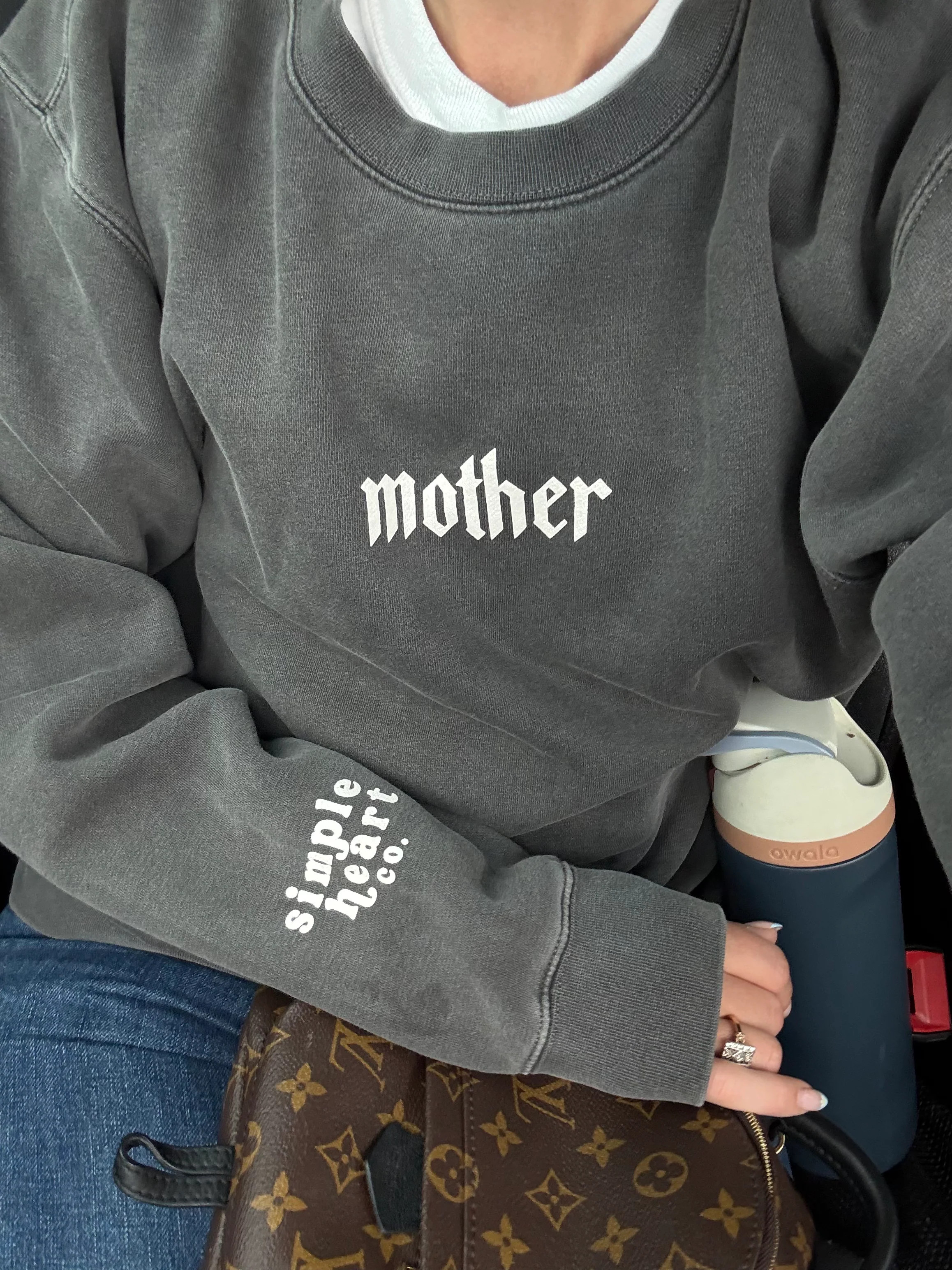 Vintage Pigment-Dyed “Mother” Crewneck – Cozy Unisex Sweatshirt for Mo | Simple Heart Co