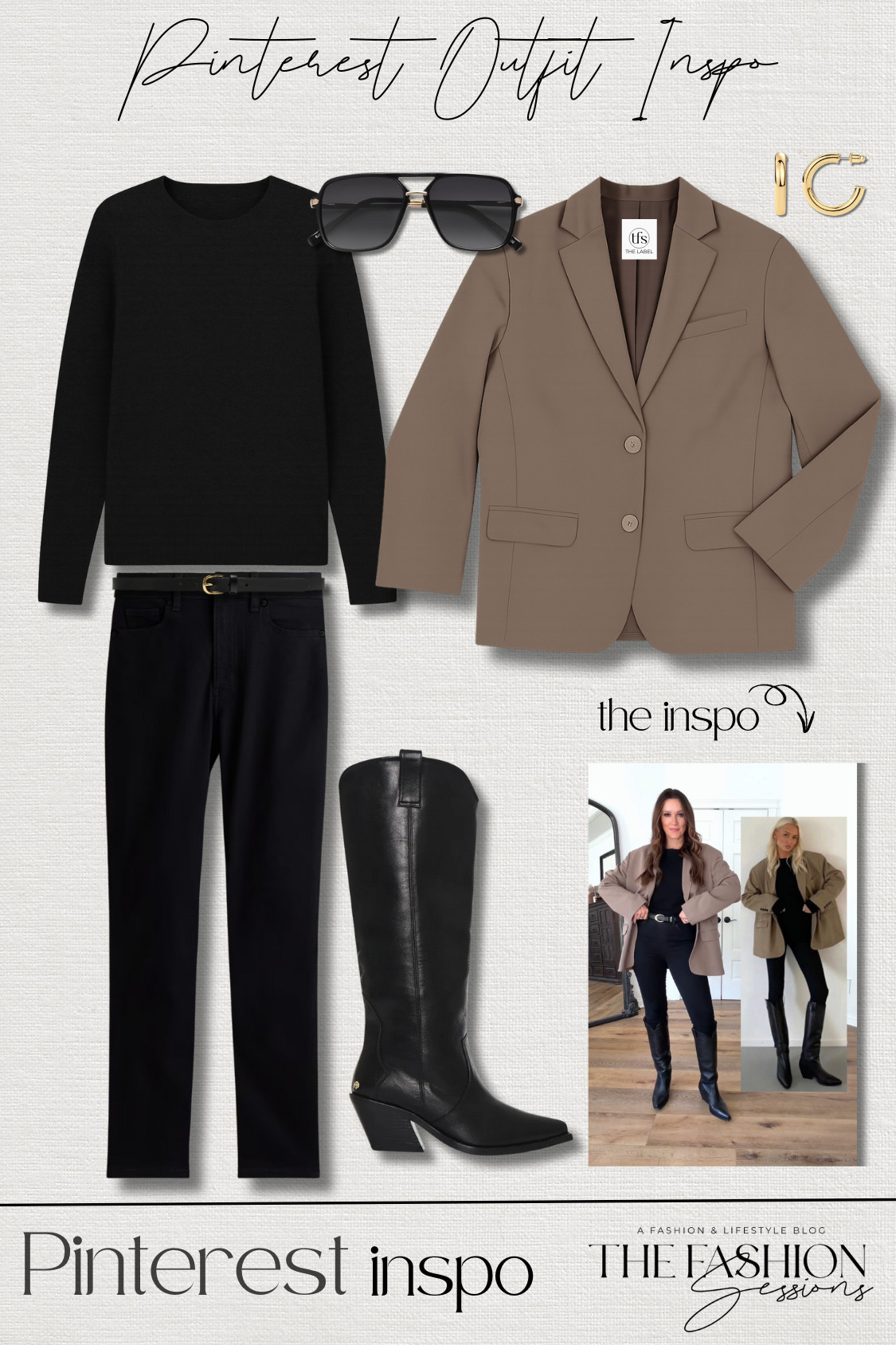 This is an easy one to bring to life, ladies! Elevated, sophisticated, and easy to recreate! 
TFS | The Label Cameron Blazer | Spanx Skinny Jeans (Code TRACYXSPANX) | Quince Mongolian Cashmere Crewneck Sweater | Anine  Bing Tall Tania Boots | leather trouser belt | winter outfit | elevated casual 

 #LTKgrwm #LTKootd #LTKOver40