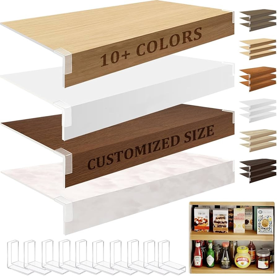 4 Pcs Custom Size Wire Rack Covers for Pantry, Custom Size/Quantity/Color Thickened PVC Wire Shel... | Amazon (US)