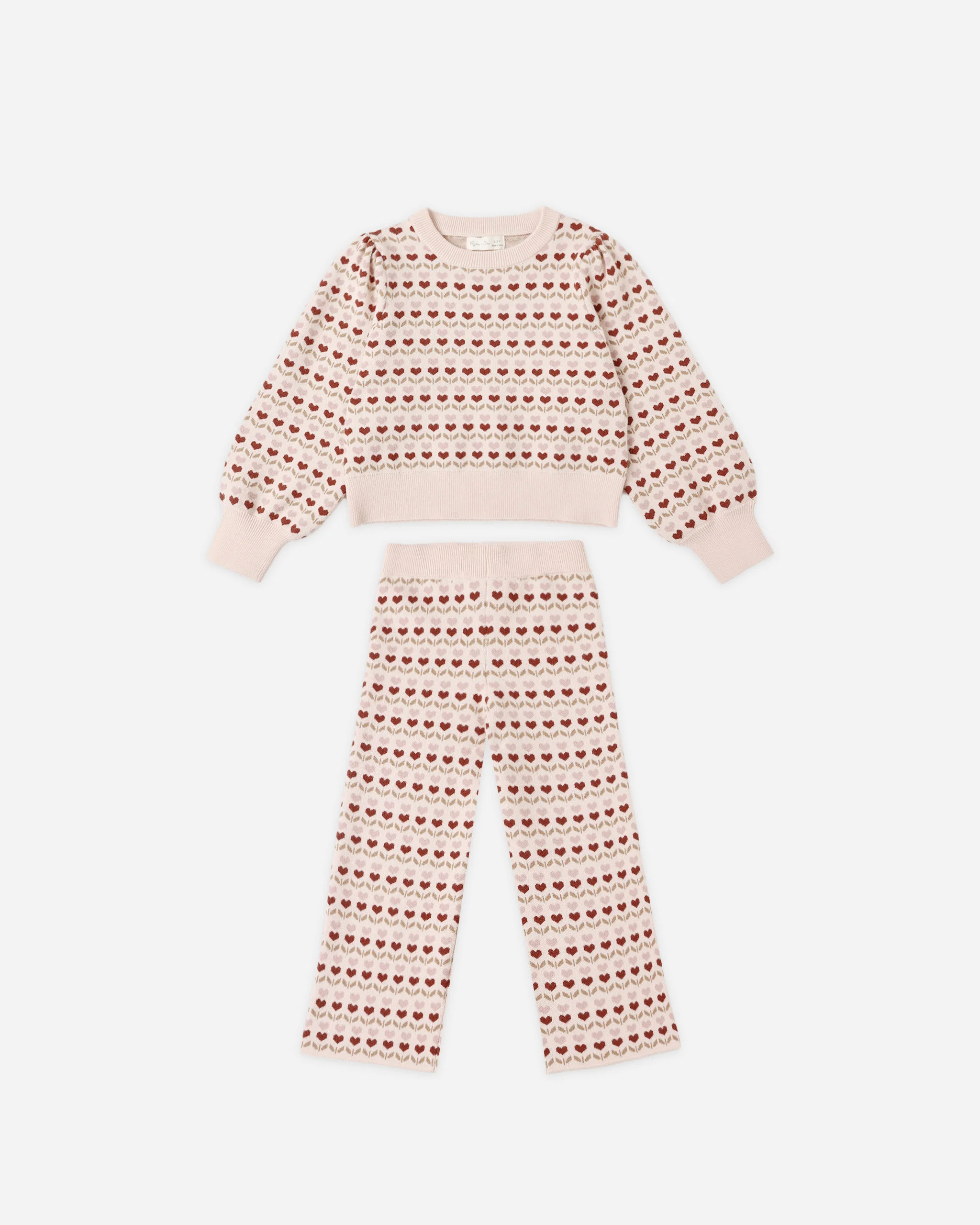Jacquard Knit Set || Ruby Hearts | Rylee + Cru