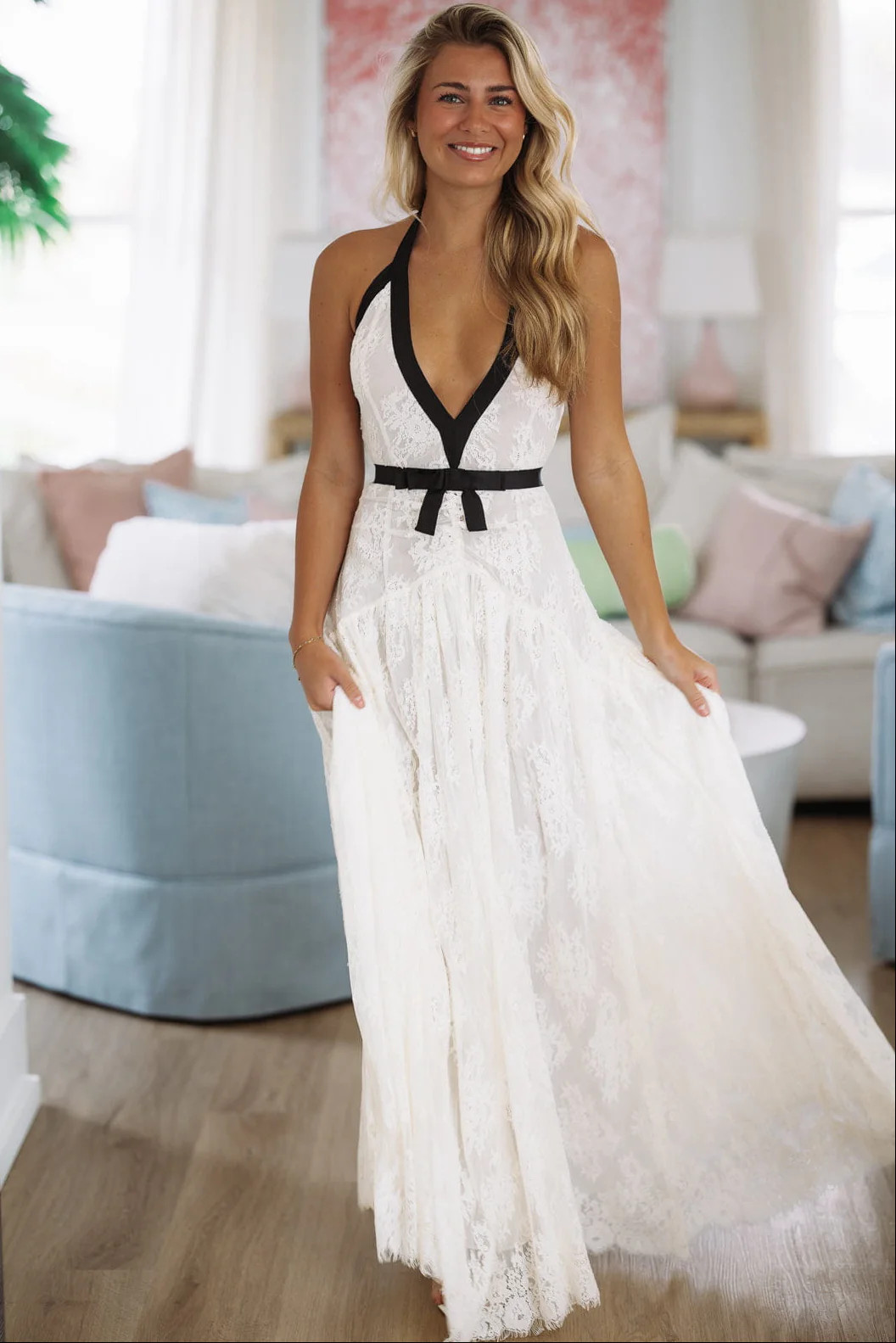 Lacey Romance Maxi Dress - Ivory | Hazel and Olive