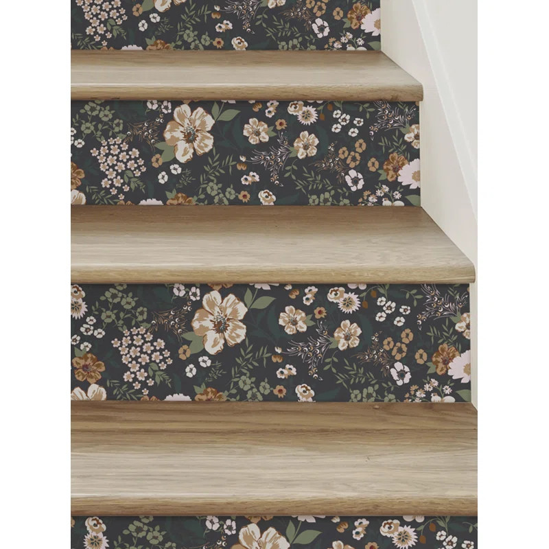 Earthy Botanics Vinyl Peel And Stick Stair Riser | Wayfair North America