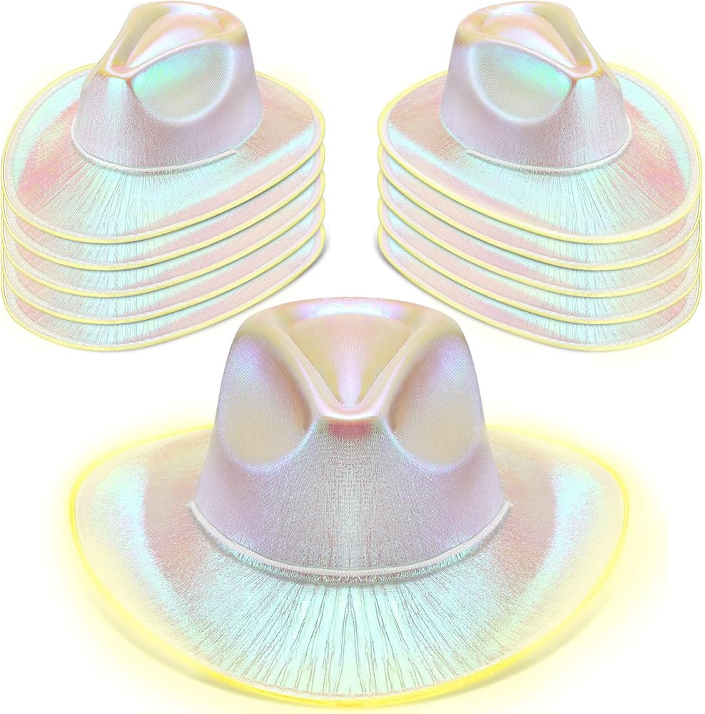 Kigeli 10 Pcs Lights LED Cowboy Cowgirl Hat LED Flashing Hat Cowboy Cowgirl Hat for Western Cowbo... | Amazon (US)