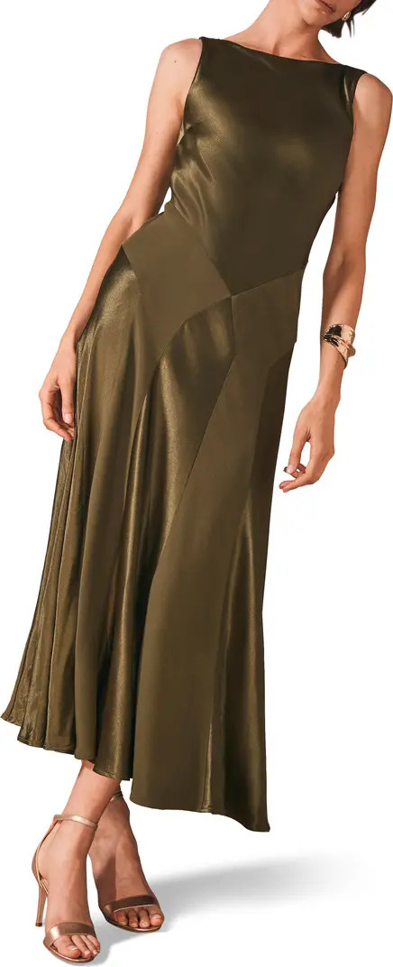 MINT VELVET Panelled Satin Maxi Dress | Nordstrom | Nordstrom