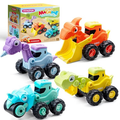 SYNCFUN Baby Toy Cars 4pack Dinosaur Construction Vehicle set Dinosaur Toys for 1 2 3 Year Old Bo... | Target