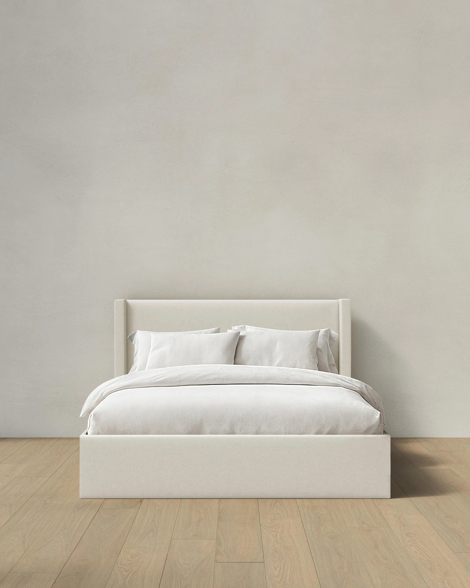 Performance Linen Wingback Bed in Ivory | Quince
