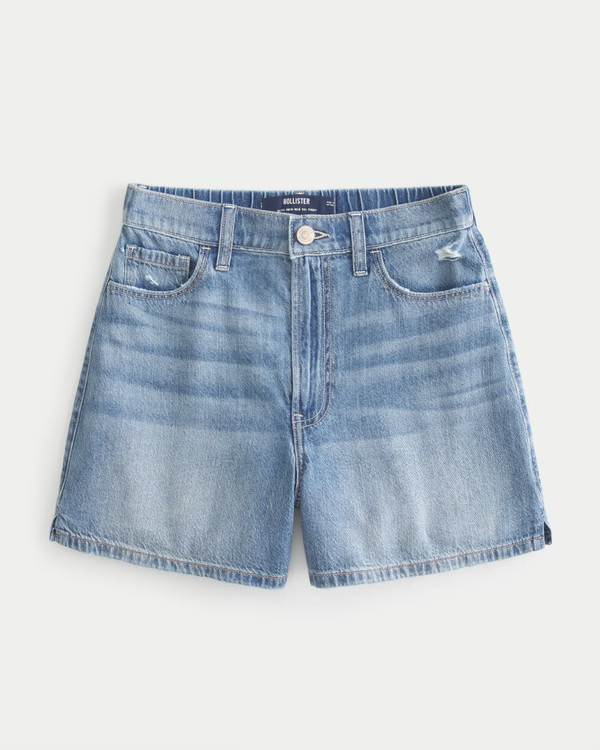Women's Ultra High-Rise Medium Wash Comfort Waistband 90s Denim Shorts | Women's Bottoms | Hollis... | Hollister (US)