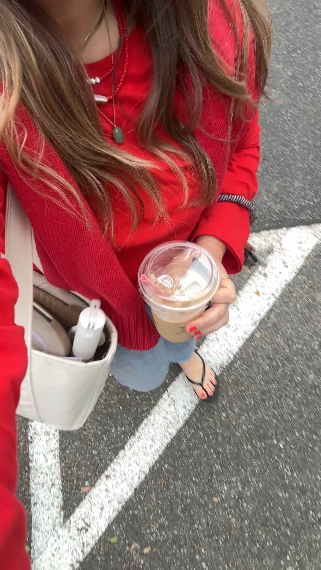 Long sleeve cotton cropped- in medium - suggest sizing up thought for length if needed. I could have done large too 

Cropped boxy Sweater- tts / runs roomy. Im in medium

