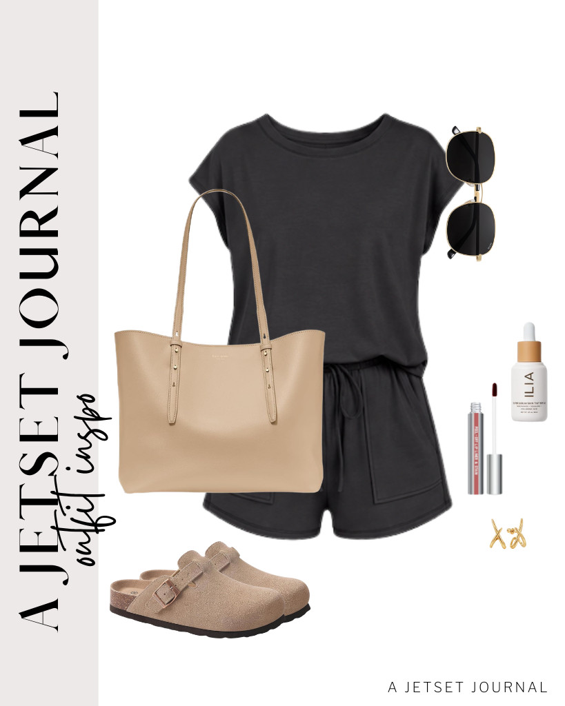 This black matching set from AUTOMET paired with ODOLY genuine suede clogs is our last outfit in this collection. You can pair it with a large tote from kate spade New York and trendy sunnies from SOJOS. Remember to wear these stylish gold earrings!

#LTKSeasonal #LTKSaleAlert #LTKTravel
 

 