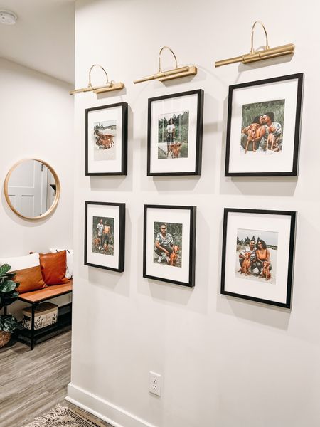 Gallery wall pictures with picture frame lights 

#LTKhome