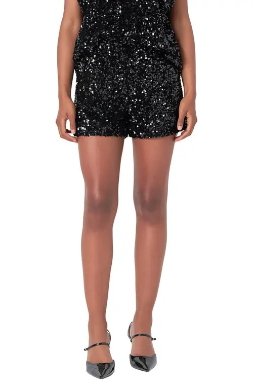 Endless Rose Sequin Shorts in Black at Nordstrom, Size Small | Nordstrom