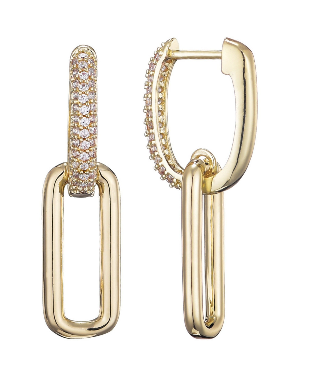 Adornia Gold Plated Crystal Single Link Drop Earrings - Gold | Macy's