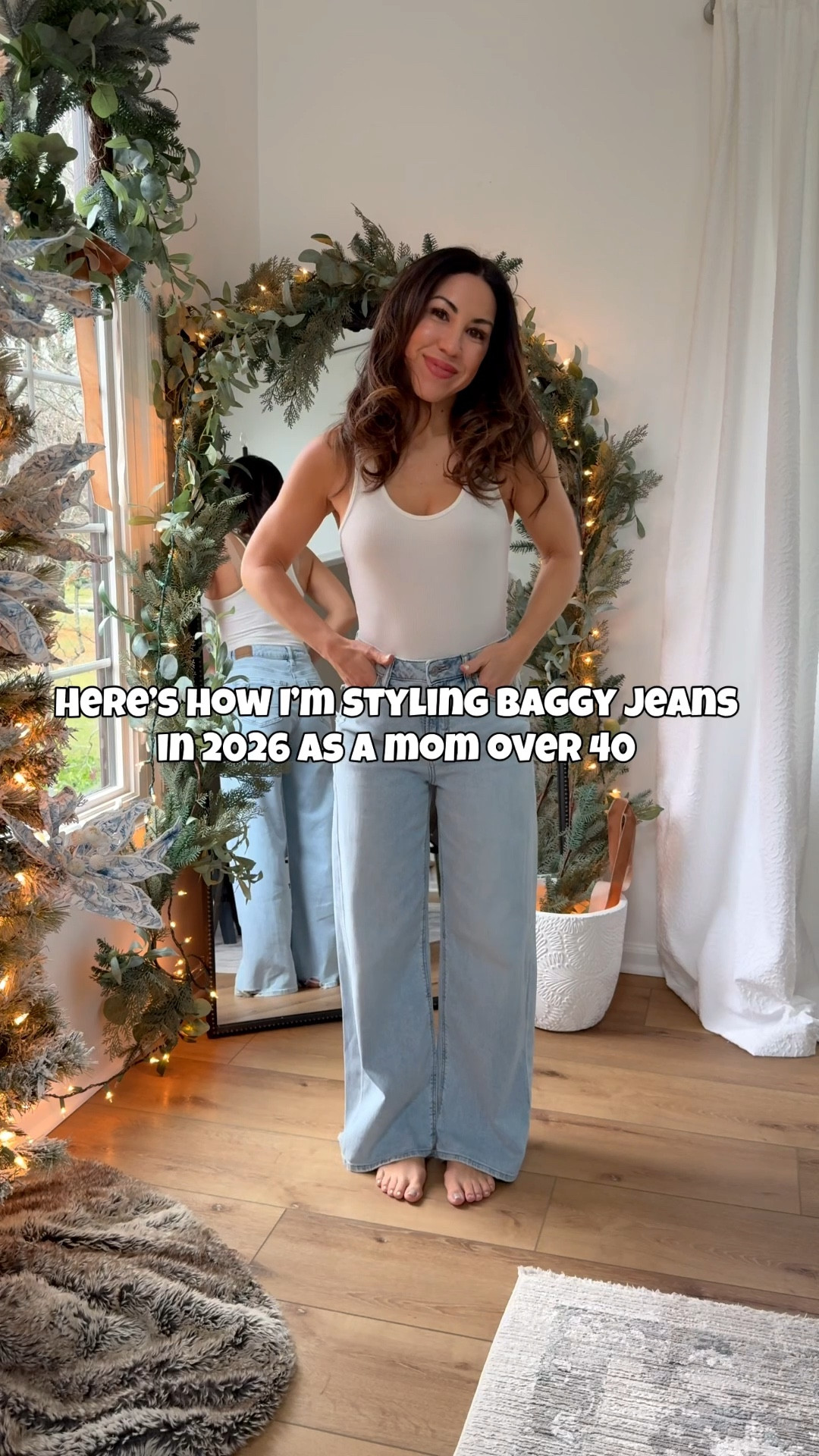 Baggy jeans are always one of my favorites to style. This pair is on sale for under $42. Drapey fabric and come in lengths to guarantee you’ll get the perfect baggy fit no matter your height. 

Jeans 0 short. I’m 5’2. Tops small. Vest small. Suede jacket Xs. Sneakers size down. Uggs tts. Heels TTS. Booties TTS. 

#LTKPetite #LTKSaleAlert #LTKFindsUnder50