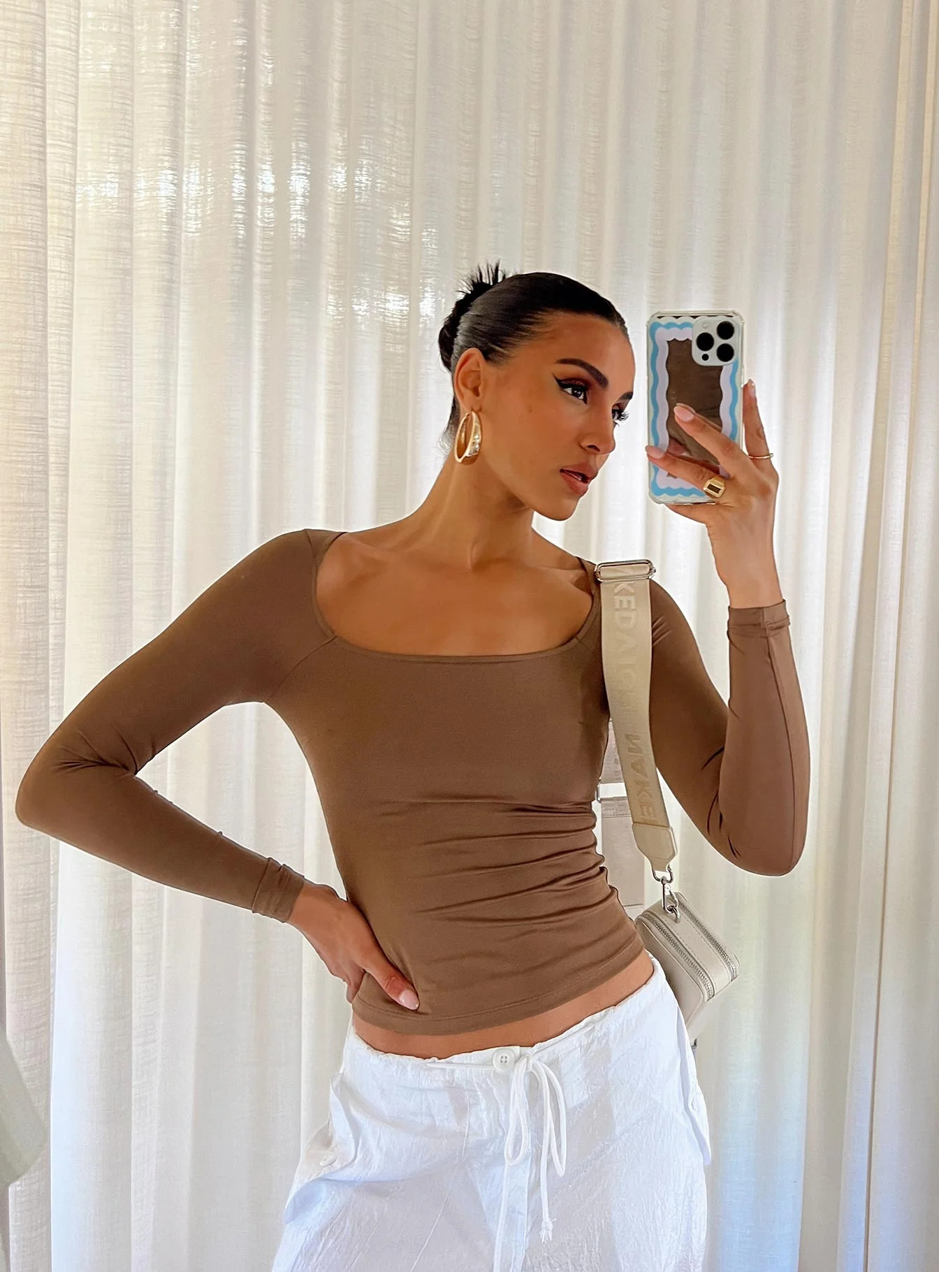 Powell Long Sleeve Top Brown | Princess Polly AU