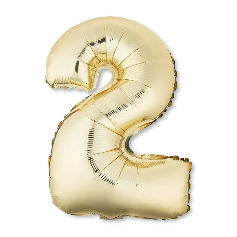 16" Gold Number 2 Foil Balloon, by Way To Celebrate | Walmart (US)